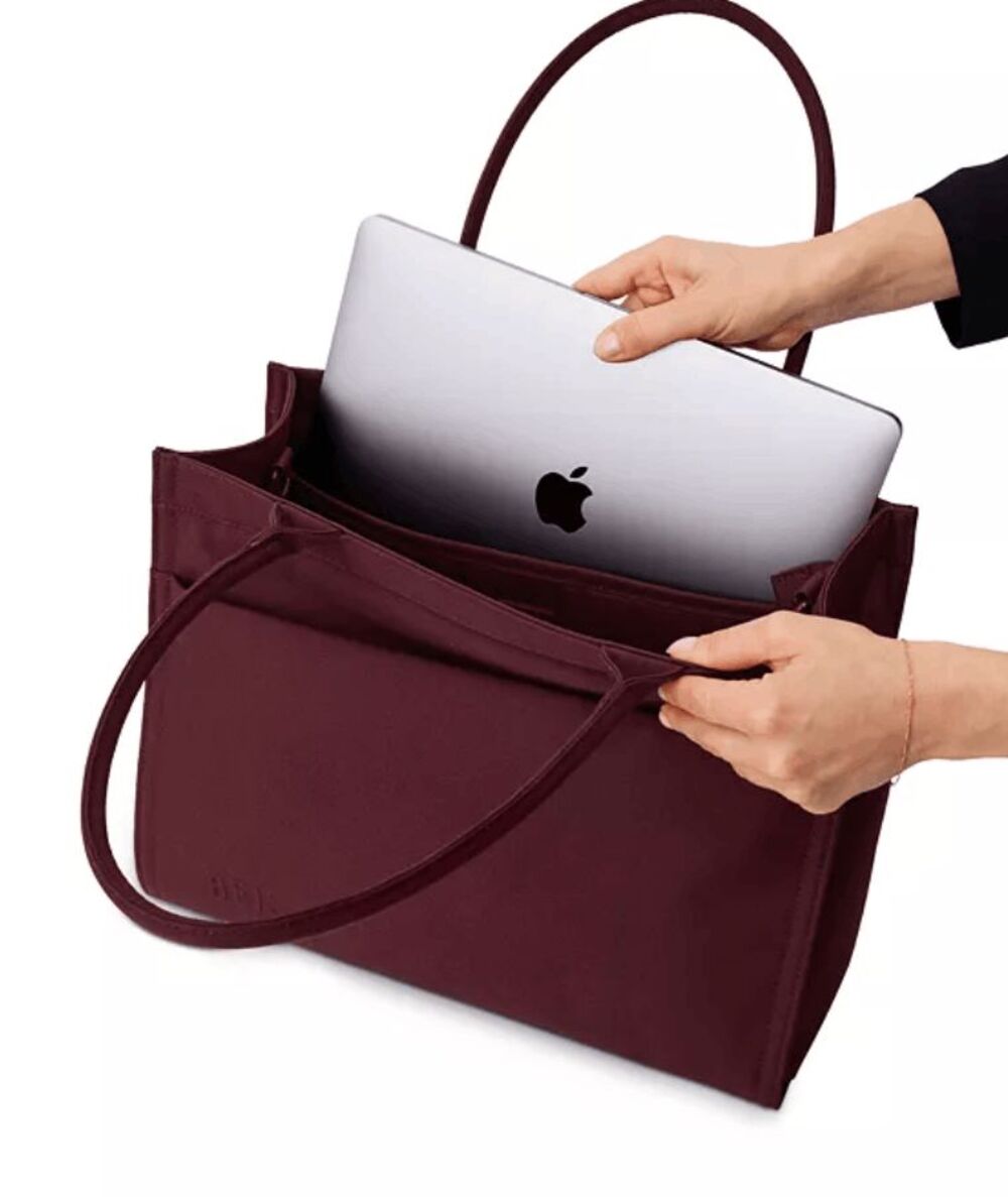 NWT Beis Book Tote in Burgundy Red